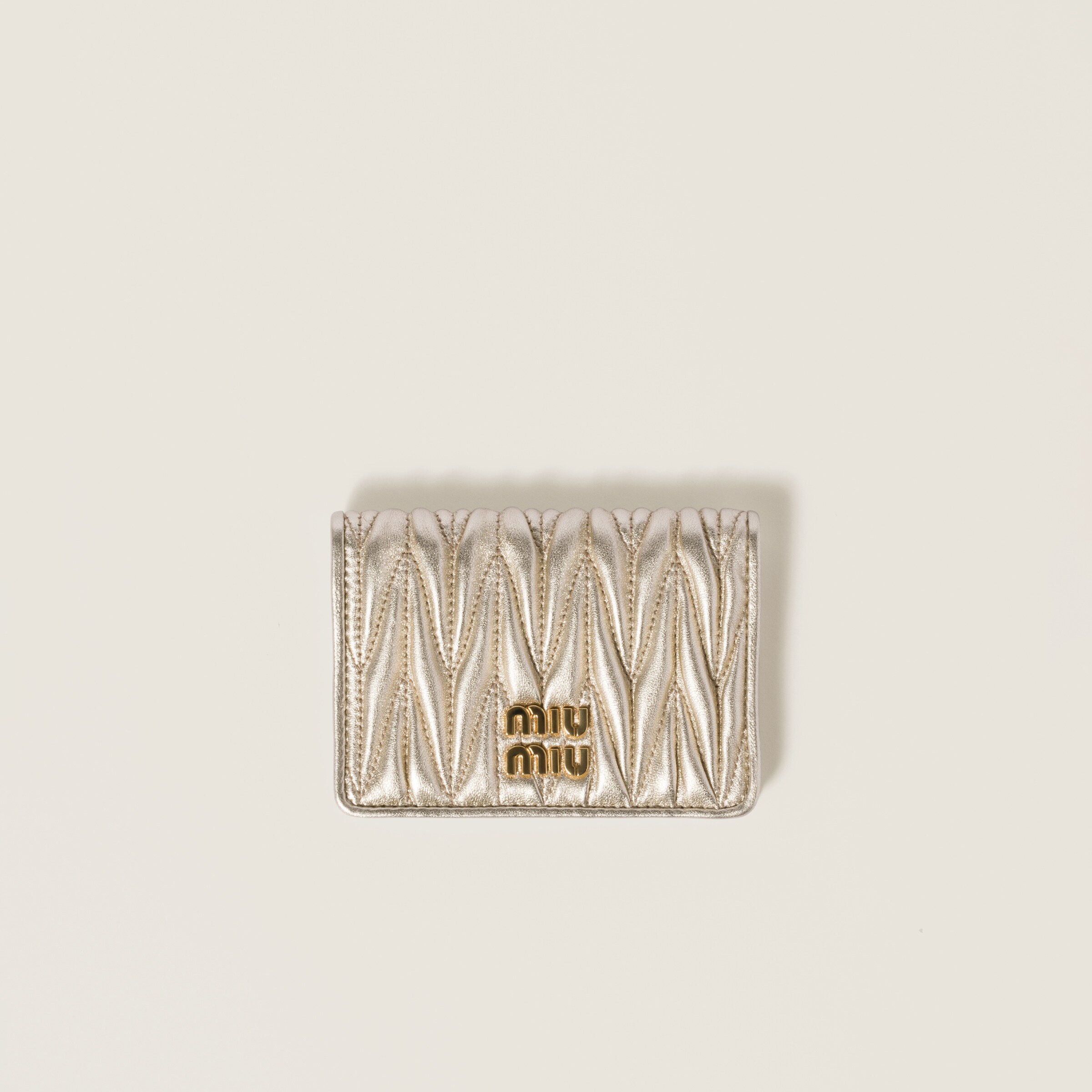 ★MiuMiu★ Matelasse Flap Card Holder Marigold 5MC103AFPPF00 34439794~