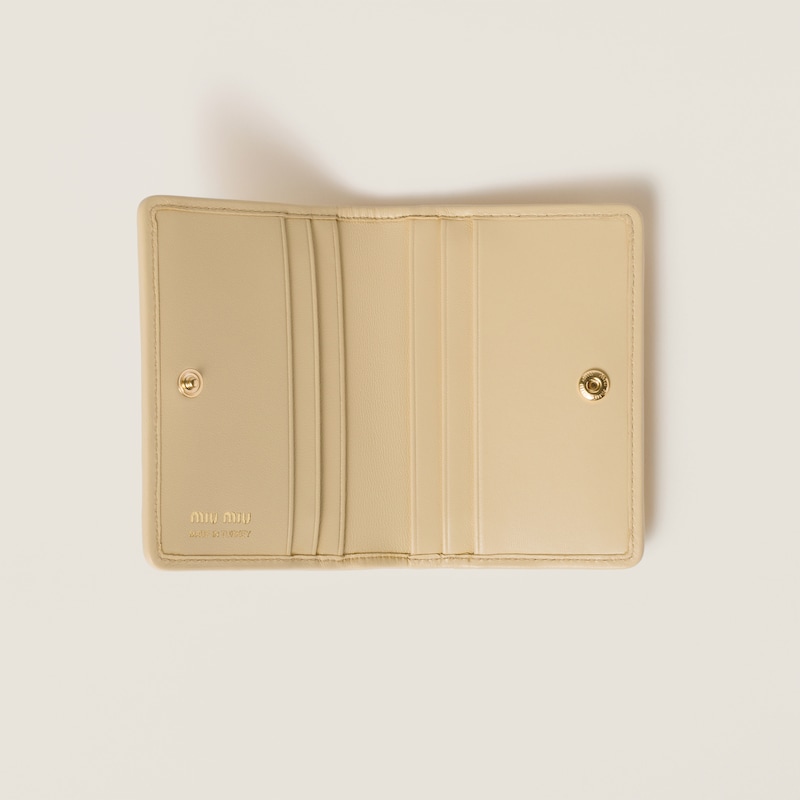 Matelassé nappa leather card holder