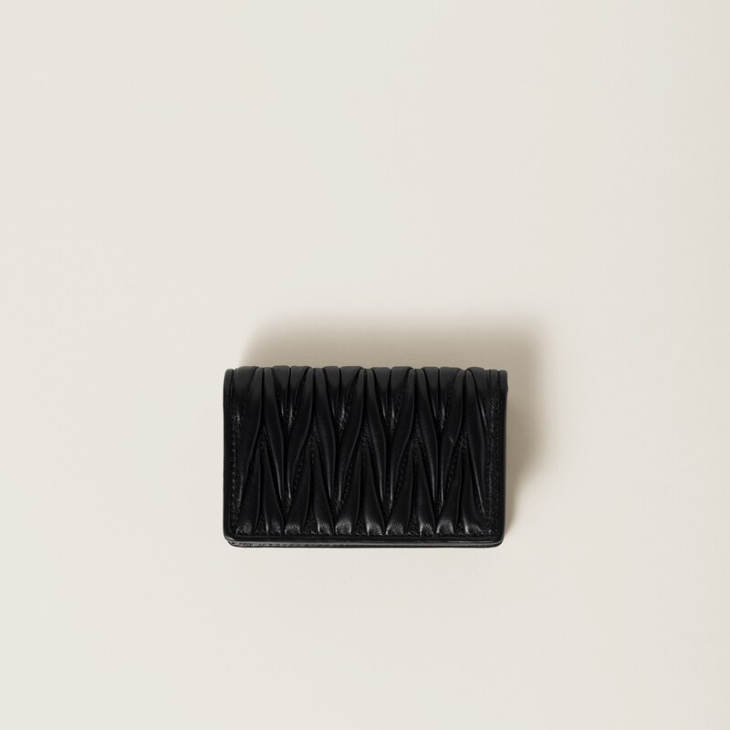 Matelassé nappa leather card holder