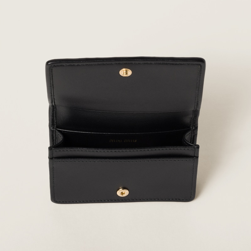 Matelassé nappa leather card holder