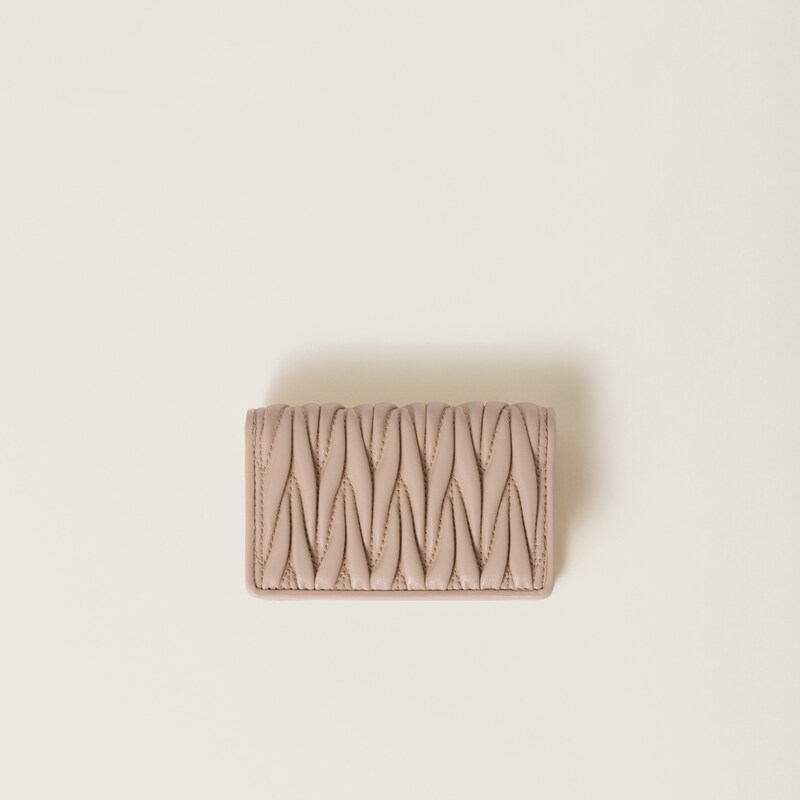Matelassé nappa leather card holder