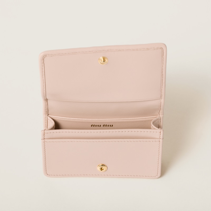 Matelassé nappa leather card holder