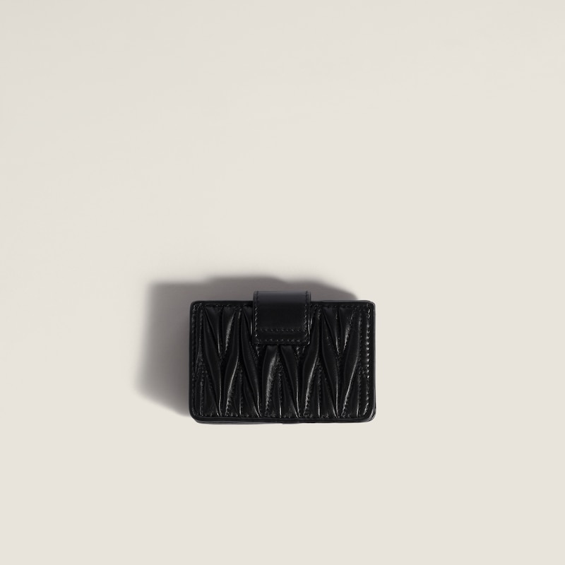 Matelassé nappa leather card holder