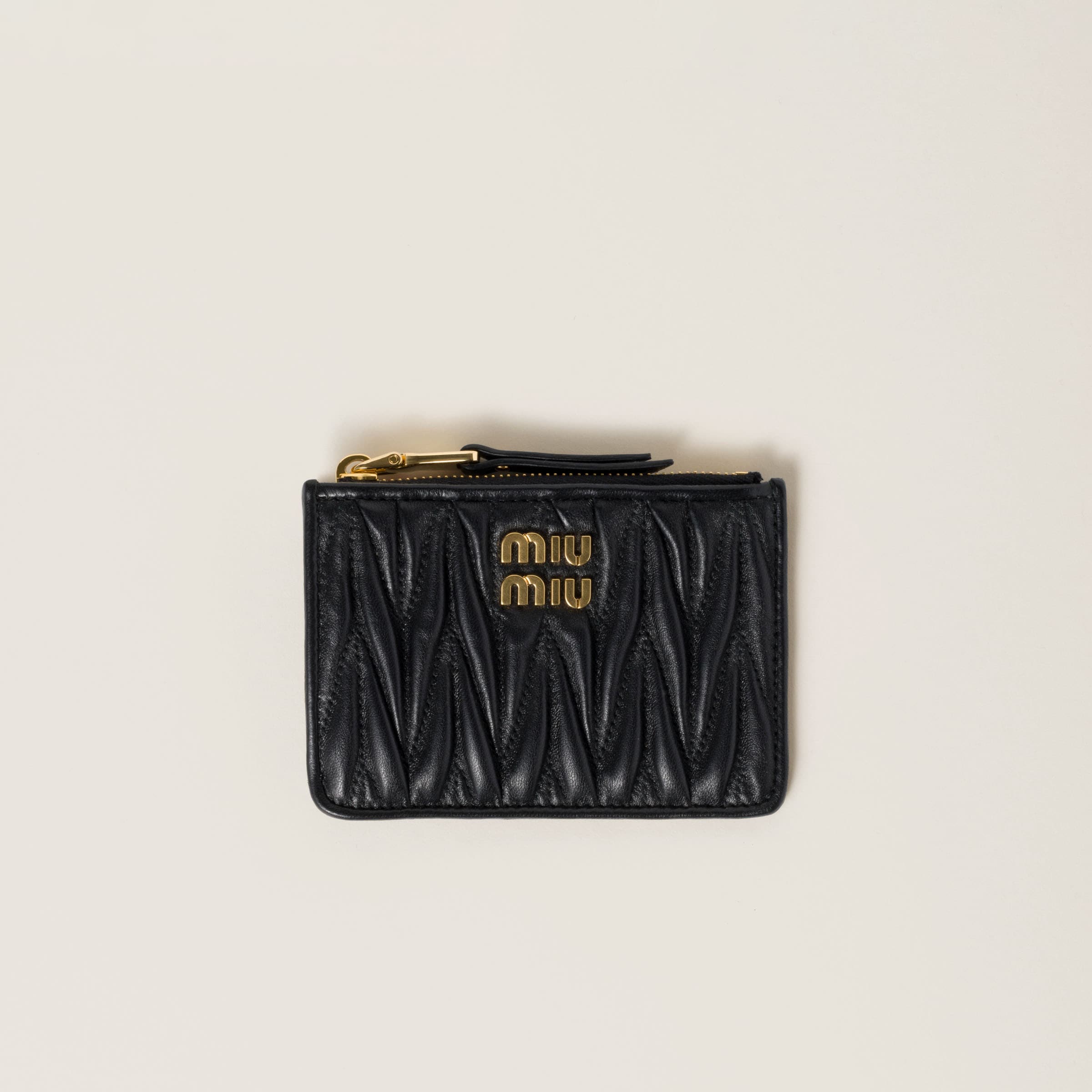 Matelasse nappa leather card holder