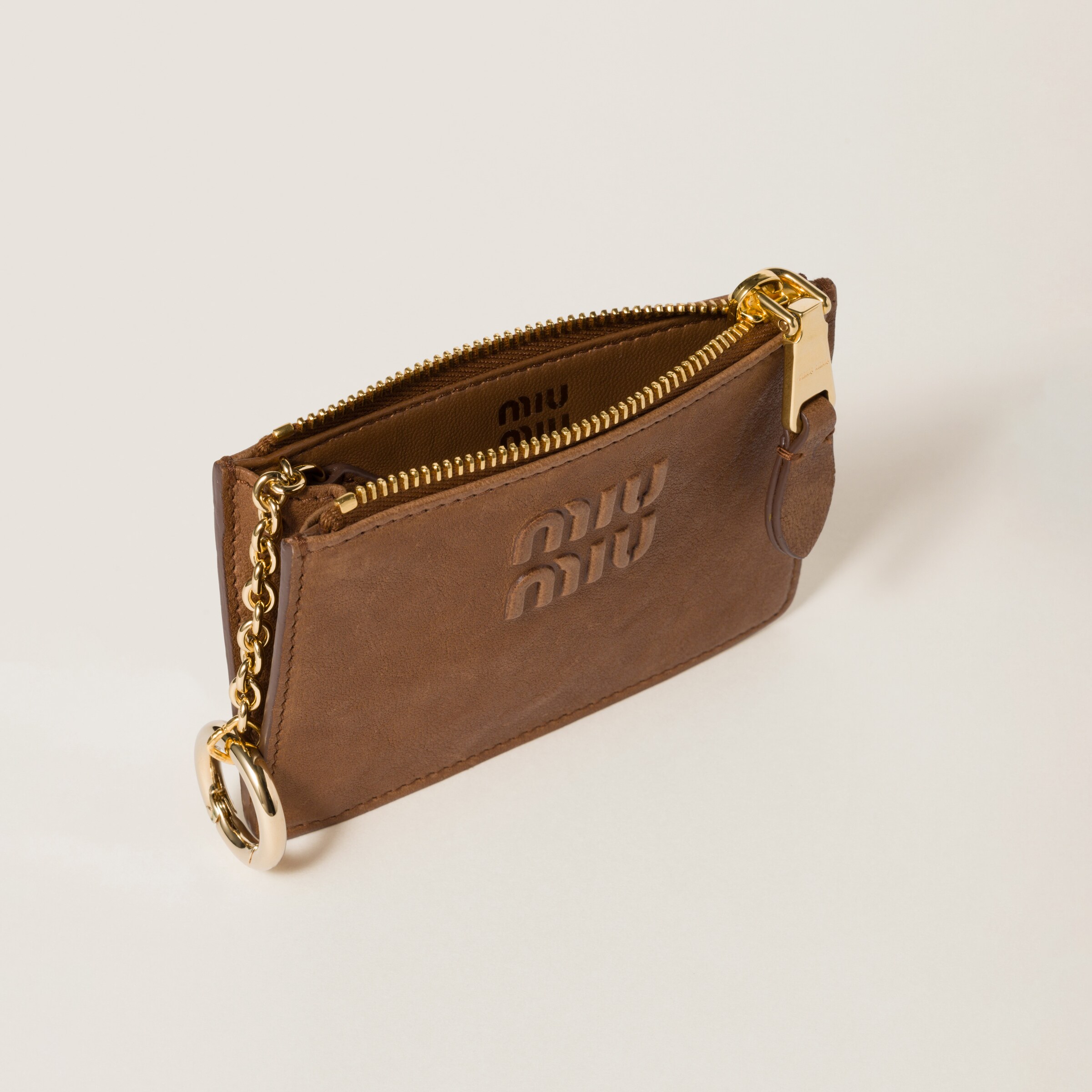 ブラウン ナッパレザー カードケース | Miu Miu