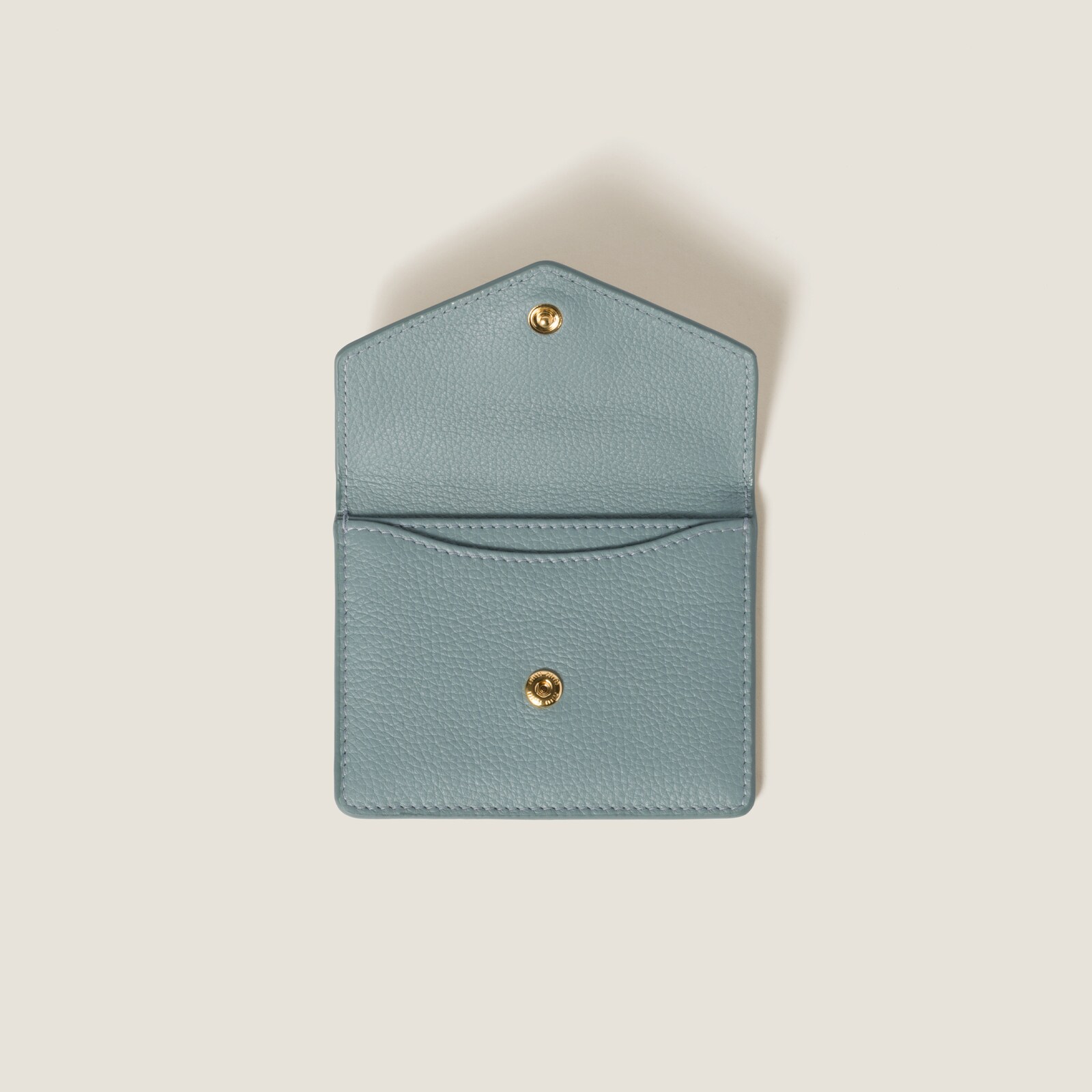 Powder Blue Leather Card Holder | Miu Miu
