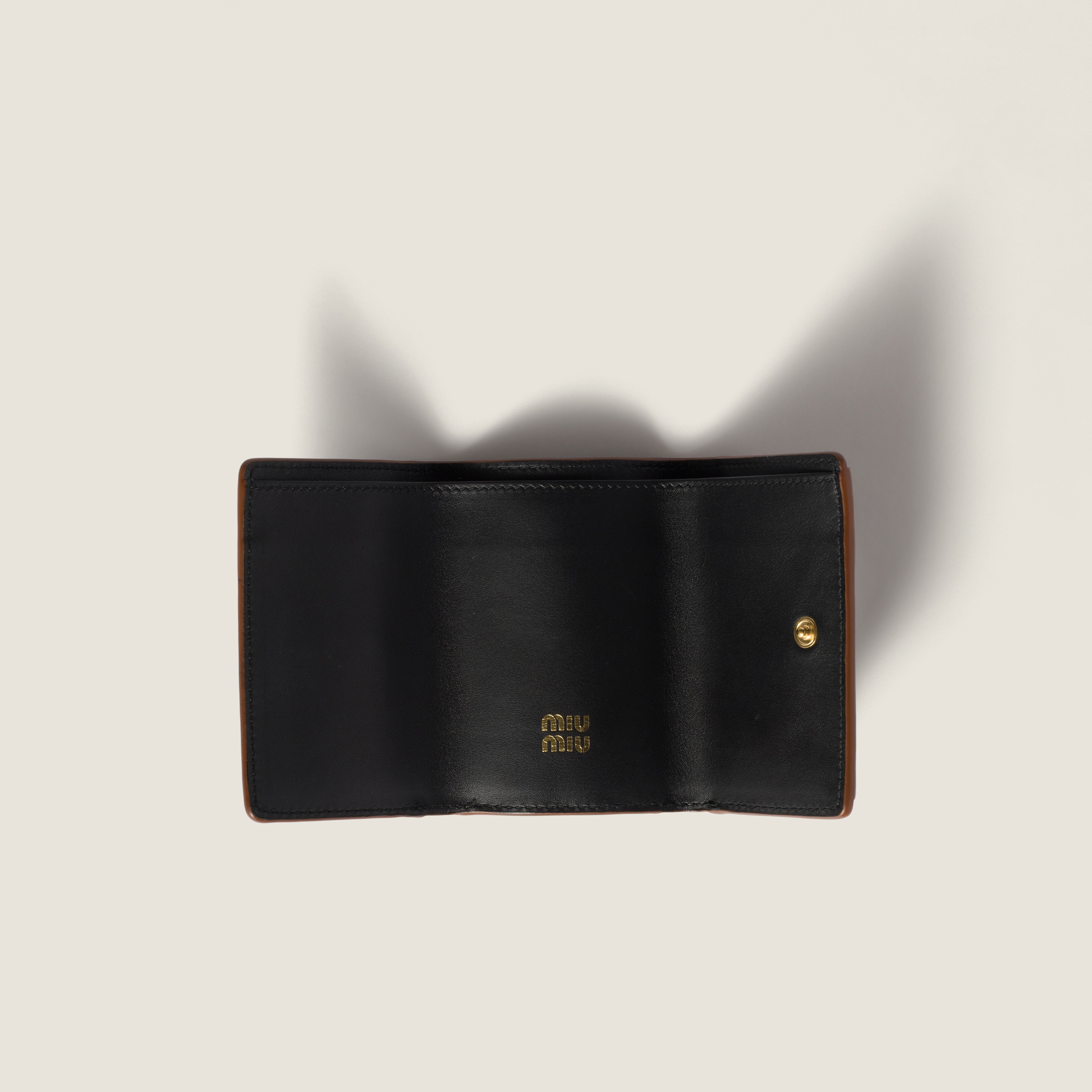 ブラック/コニャック レザー 財布 | Miu Miu