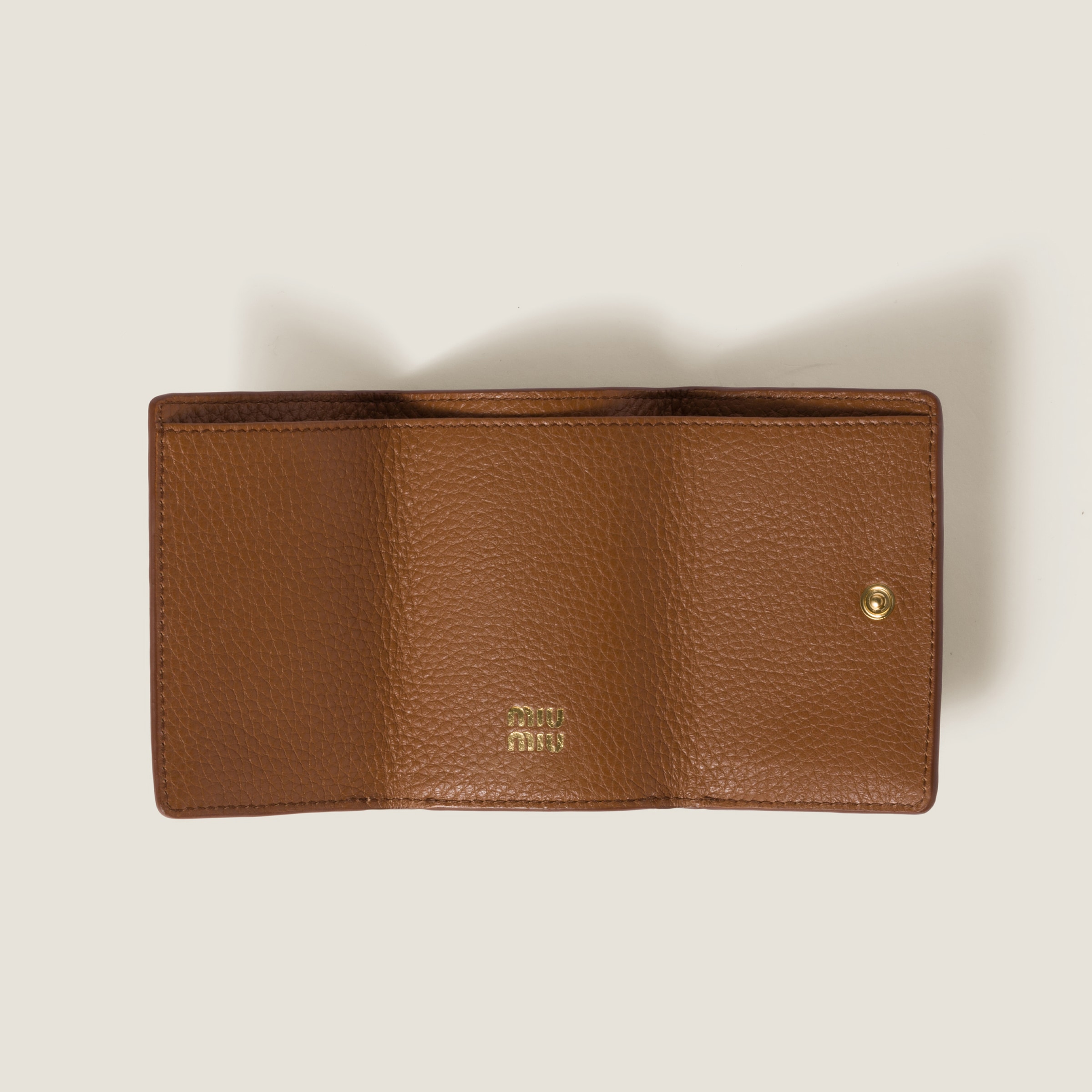 Cognac Small Leather Wallet | Miu Miu