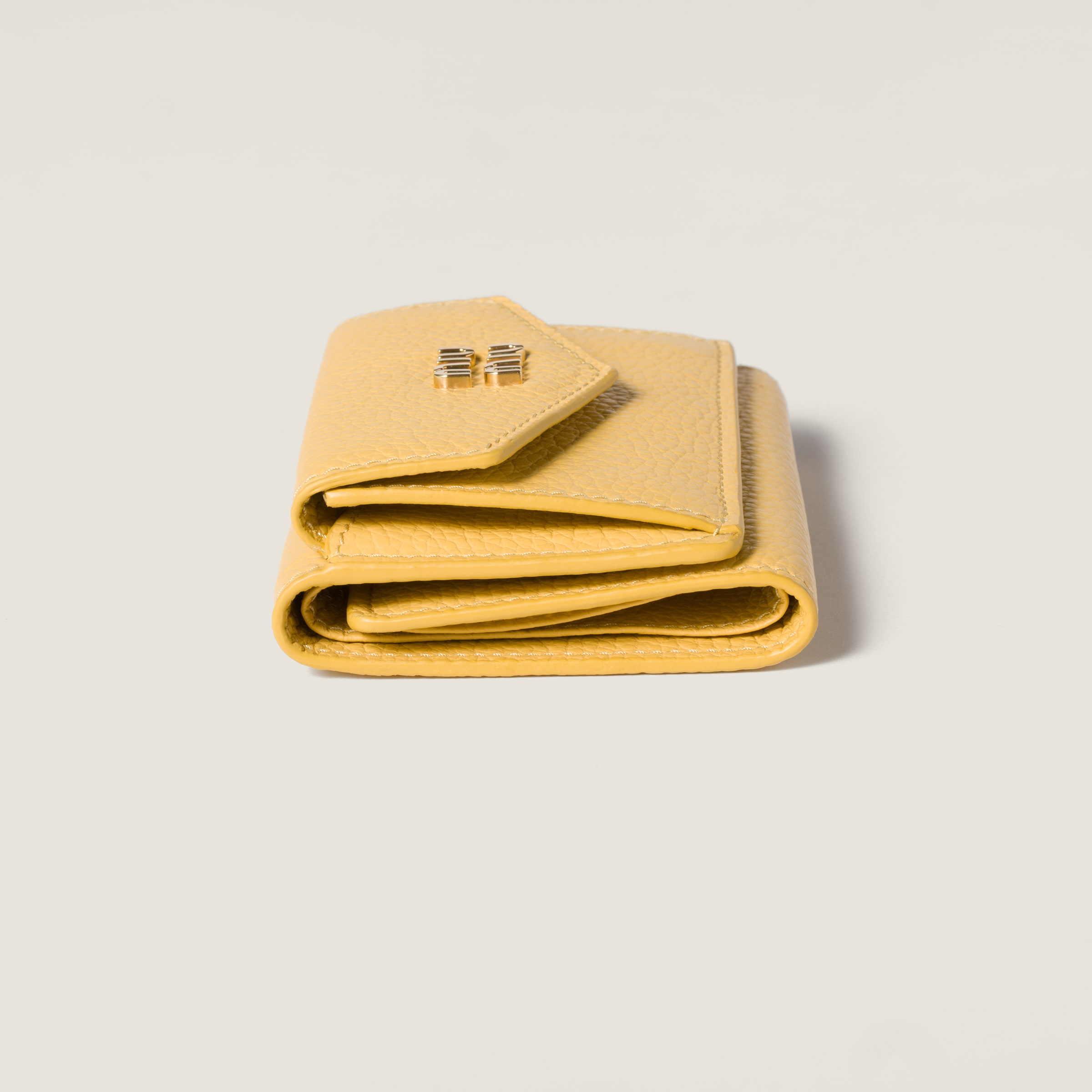 Yellow Small Leather Wallet | Miu Miu