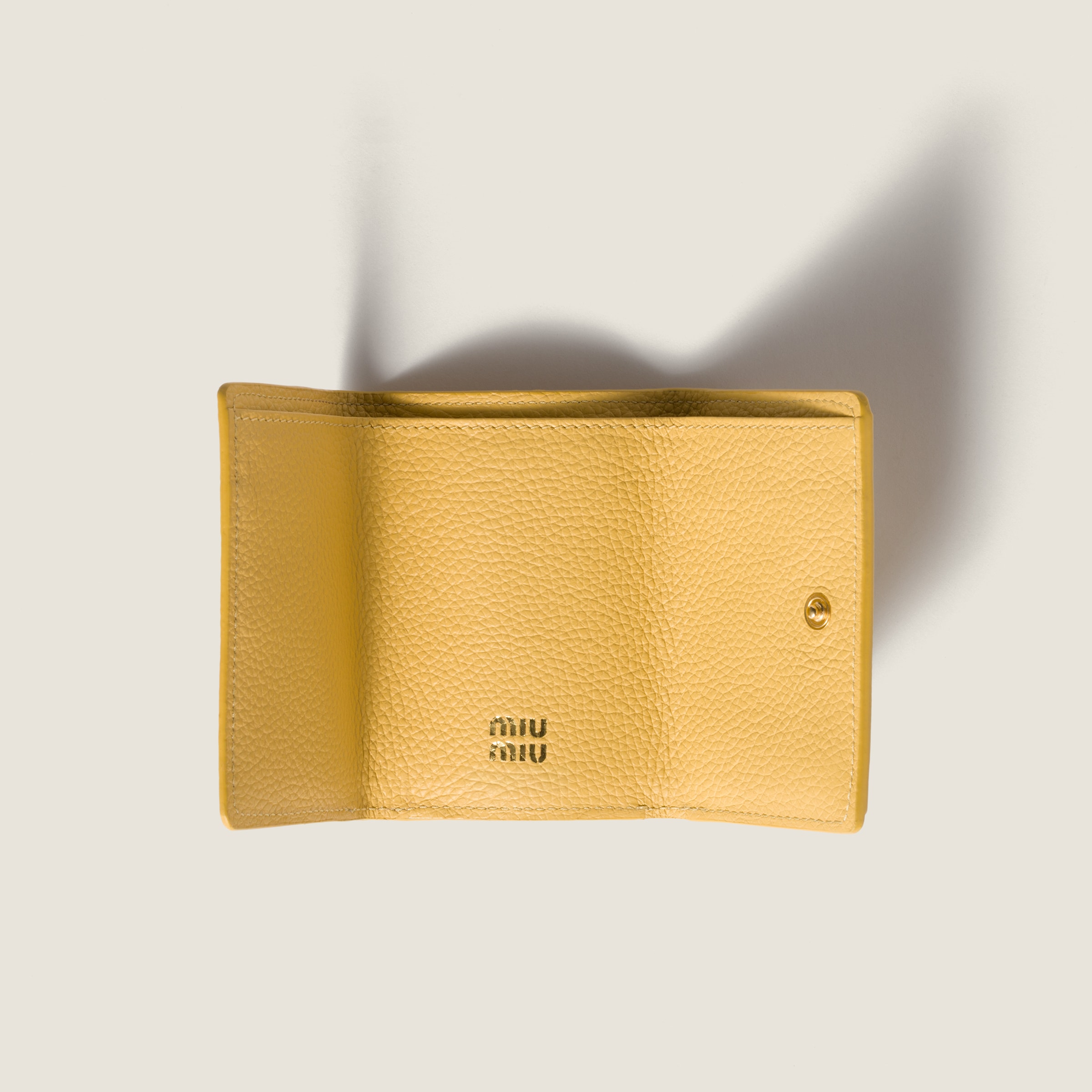 小物 miu miu leather wallet pastel yellow Yellow Small Leather Wallet | Miu Miu