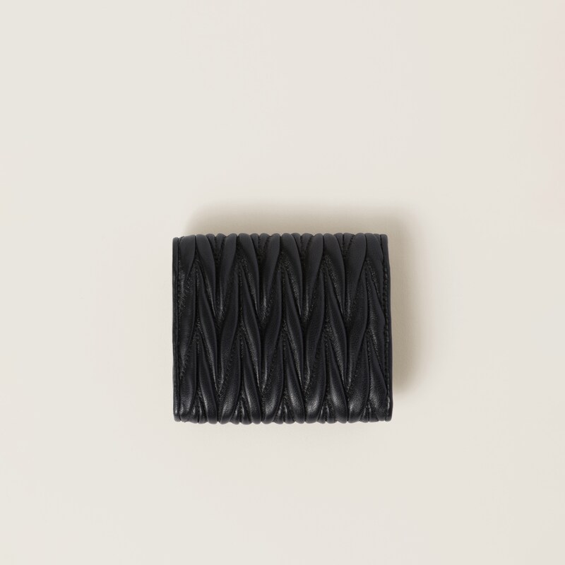 Small matelassé nappa leather wallet