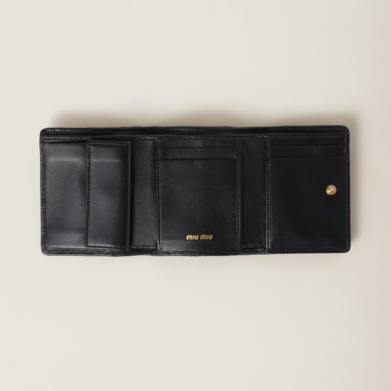 Small matelassé nappa leather wallet