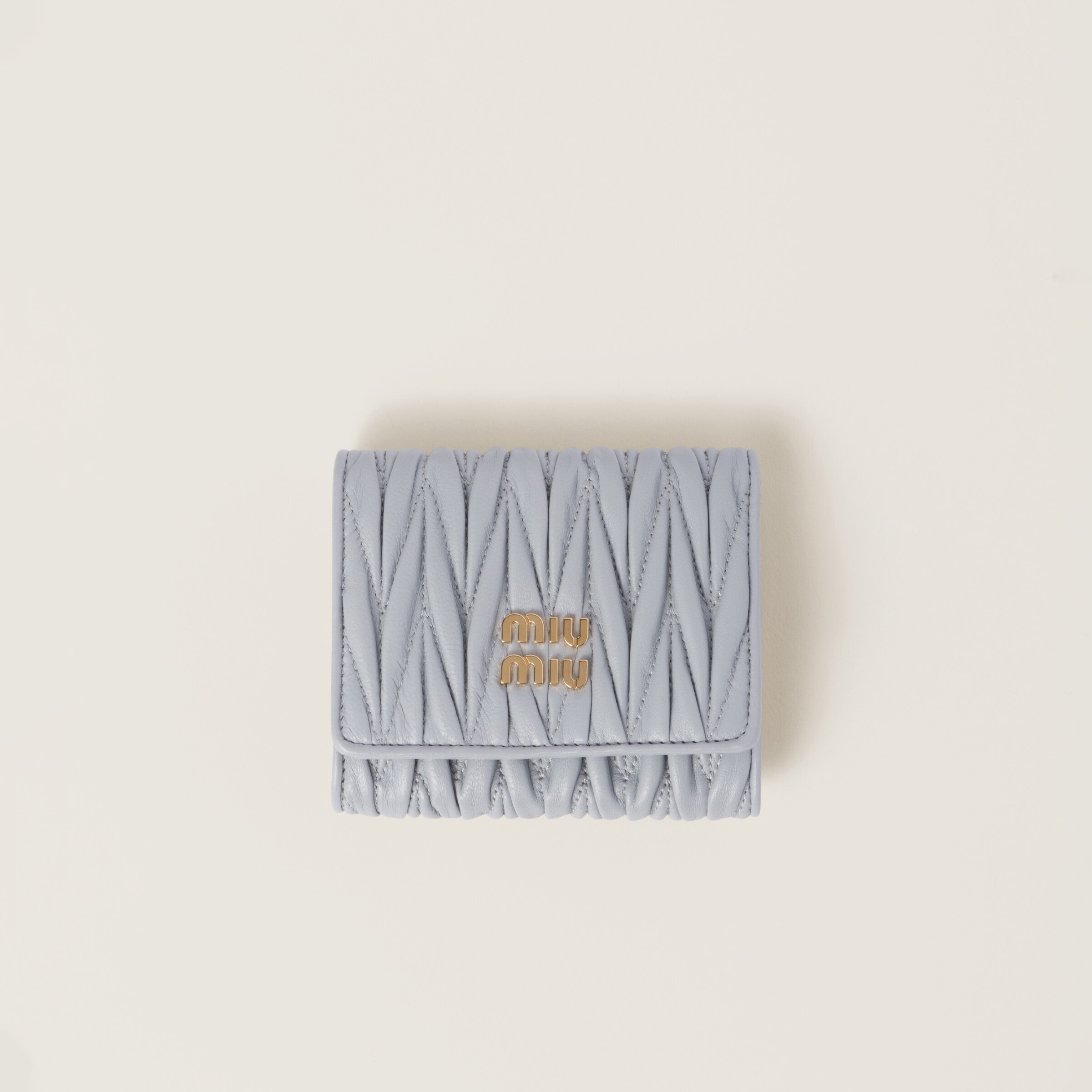 Small matelassé nappa leather wallet