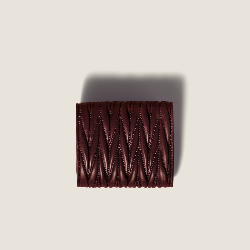 Small matelassé nappa leather wallet