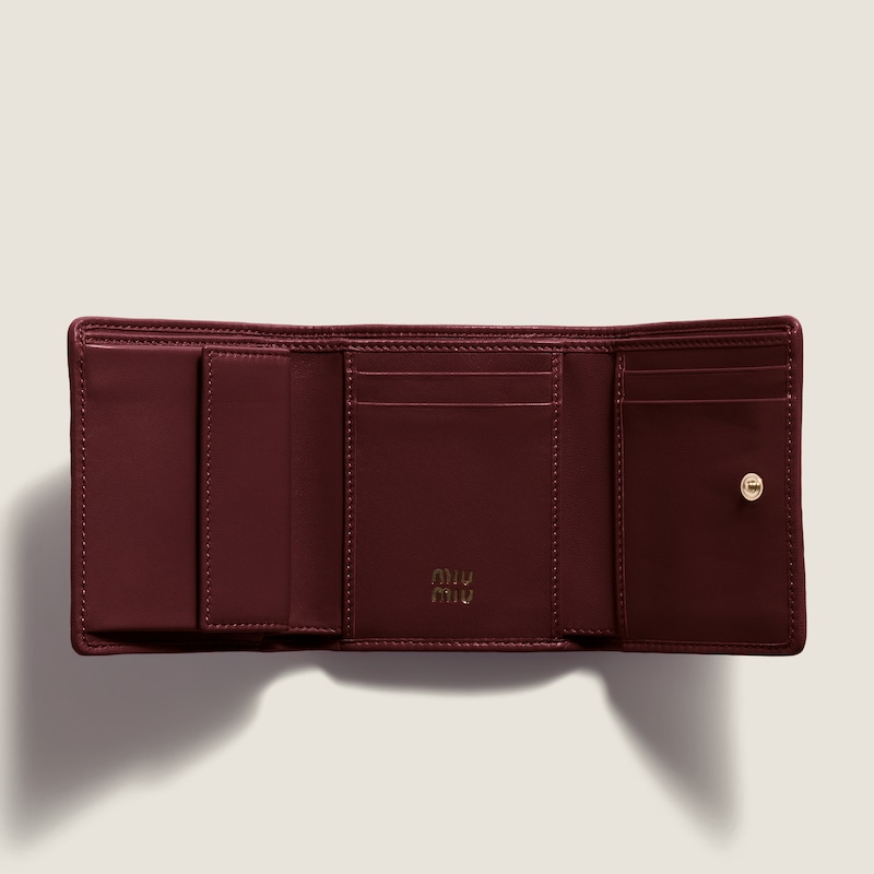 Small matelassé nappa leather wallet