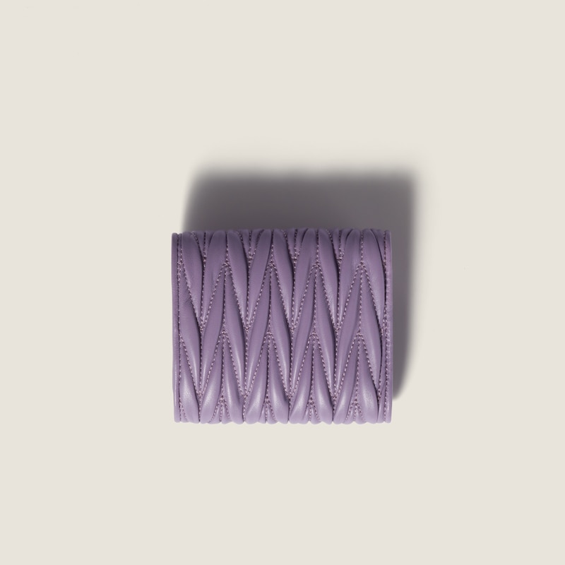 Small matelassé nappa leather wallet