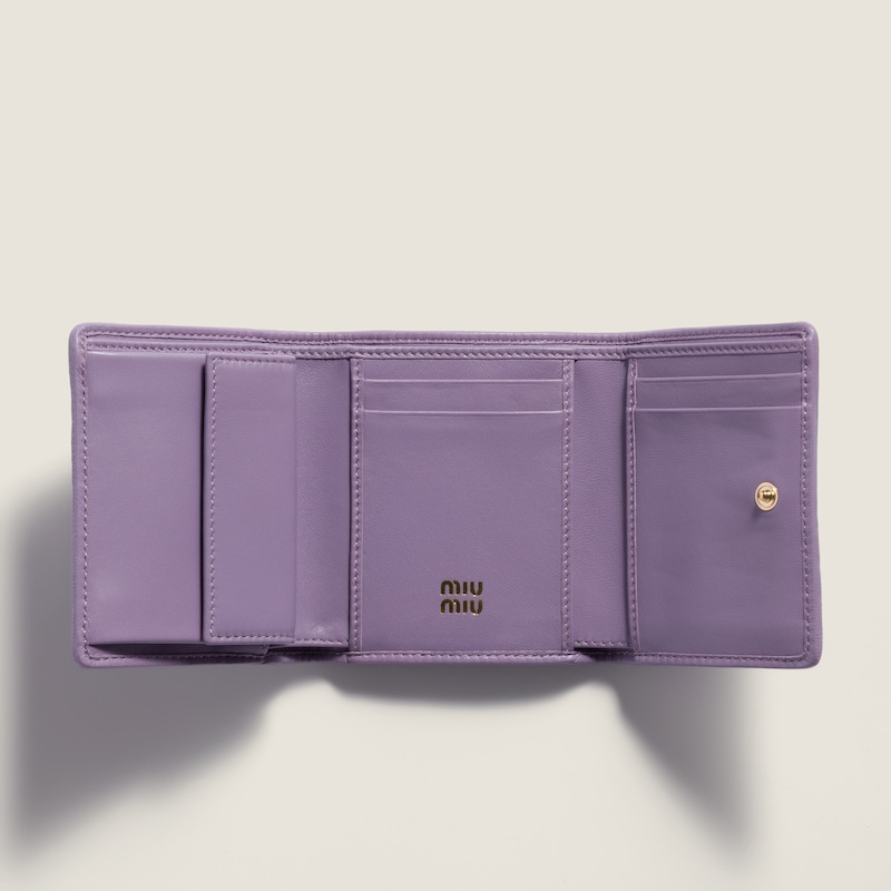 Small matelassé nappa leather wallet