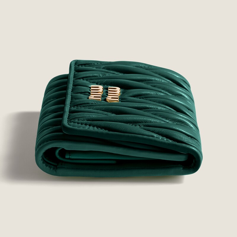 Small matelassé nappa leather wallet