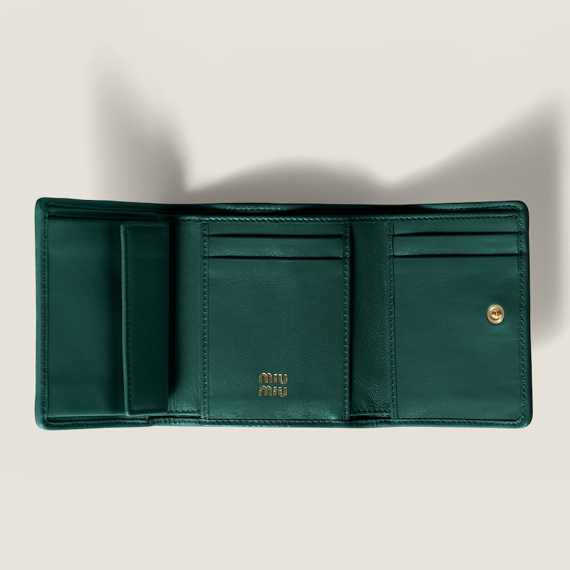 Small matelassé nappa leather wallet