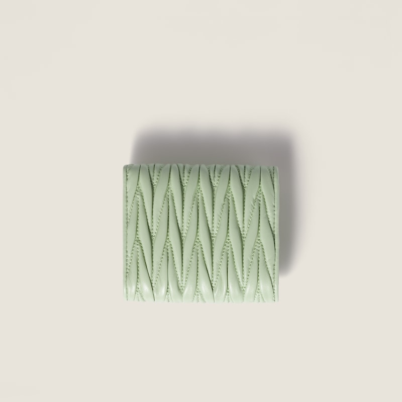 Small matelassé nappa leather wallet