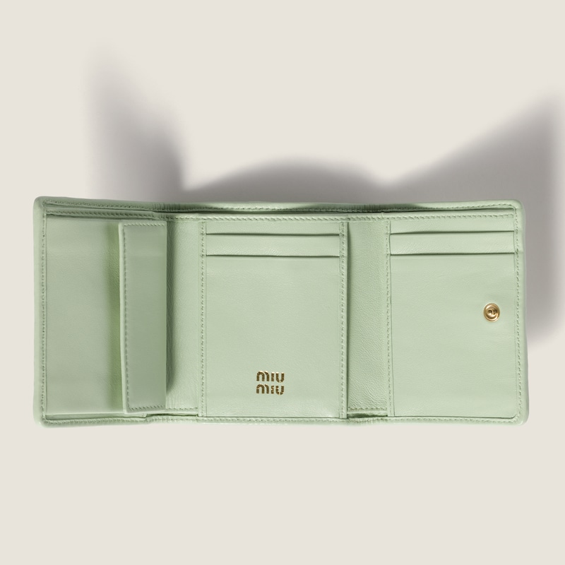 Small matelassé nappa leather wallet