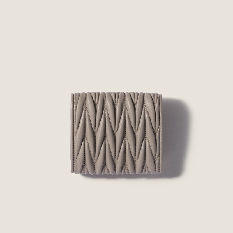 Small matelassé nappa leather wallet