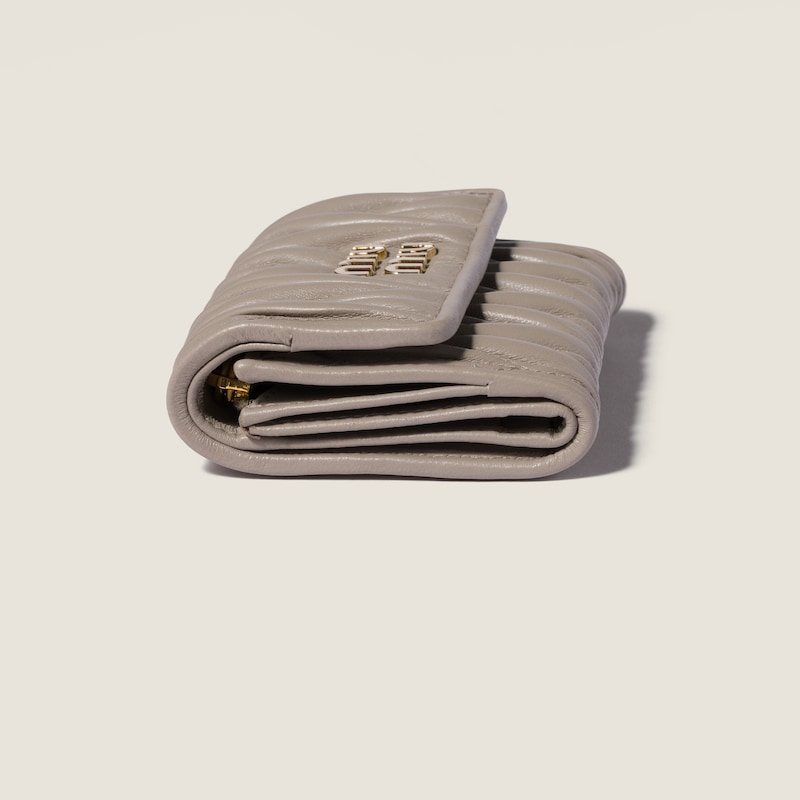Small matelassé nappa leather wallet