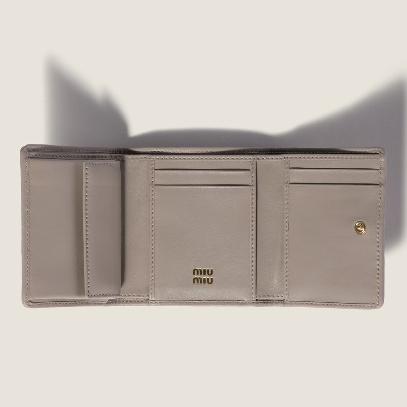 Small matelassé nappa leather wallet