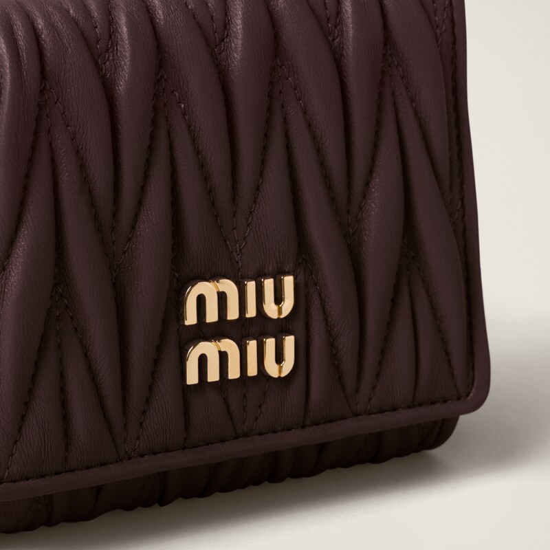 Small matelassé nappa leather wallet