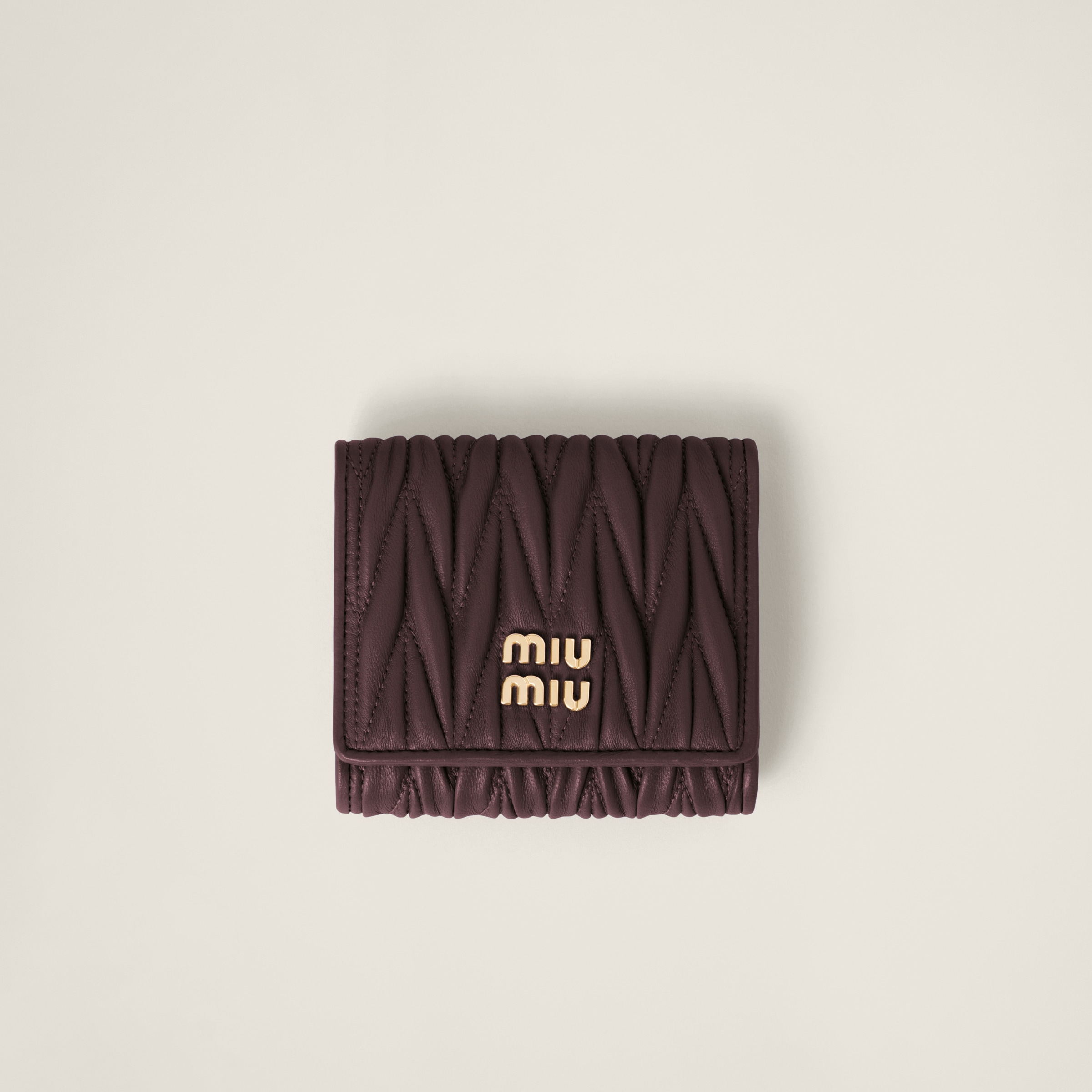 ★MiuMiu★ Small Matelasse Wallet Marigold 5MH033AFPPF0035 5 Alabaster Pink Small Matelassé Nappa Leather Wallet | Miu Miu
