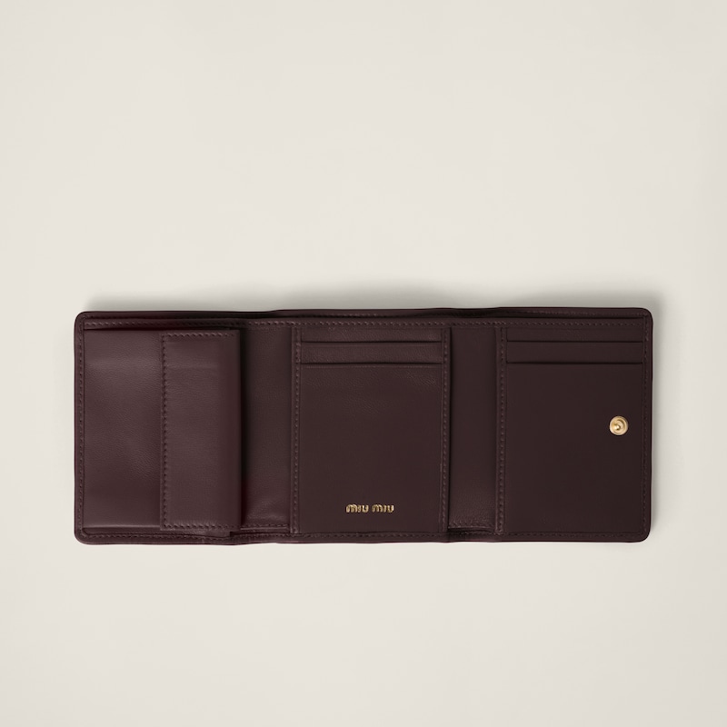 Small matelassé nappa leather wallet
