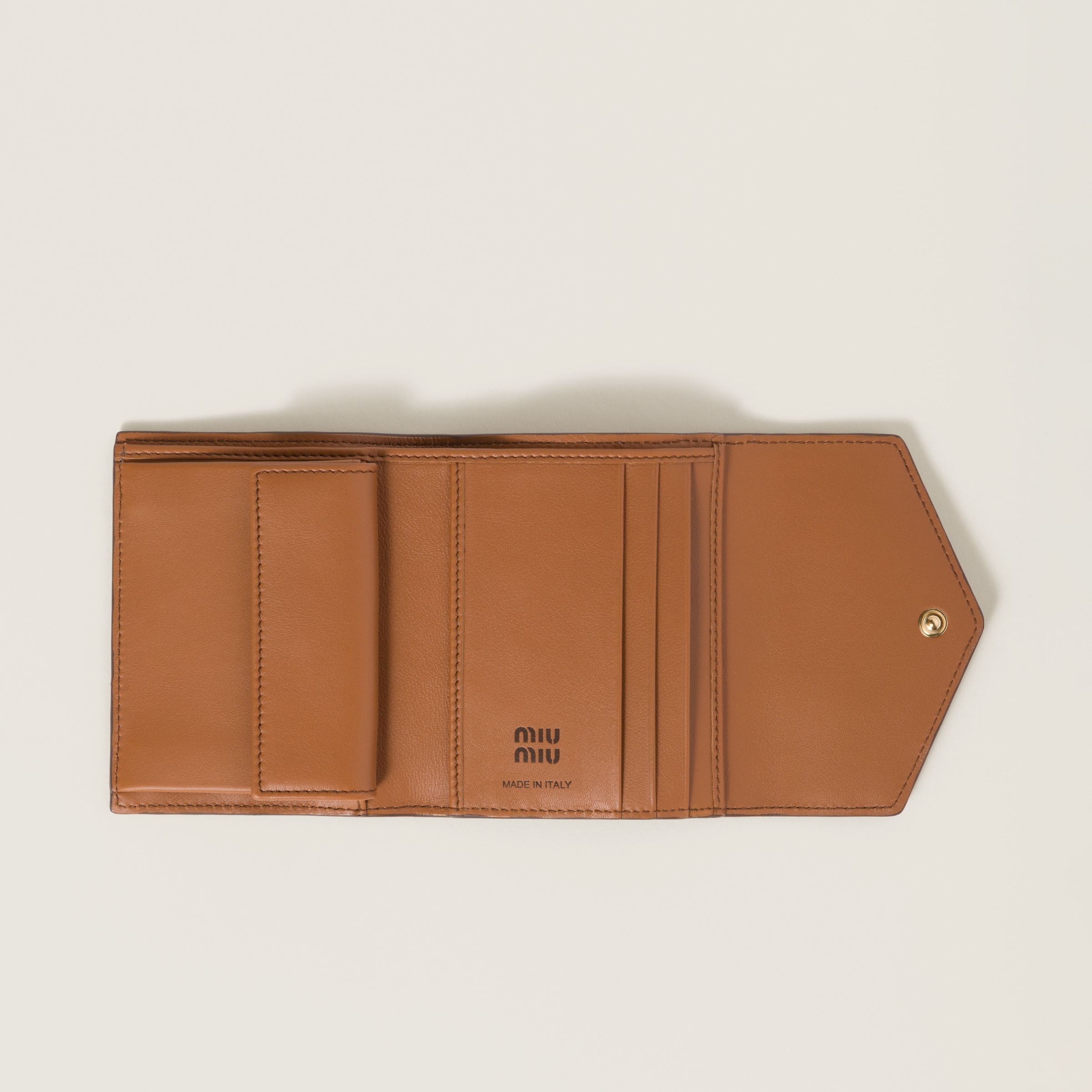 コニャック+ブラウン レザー 財布 | Miu Miu