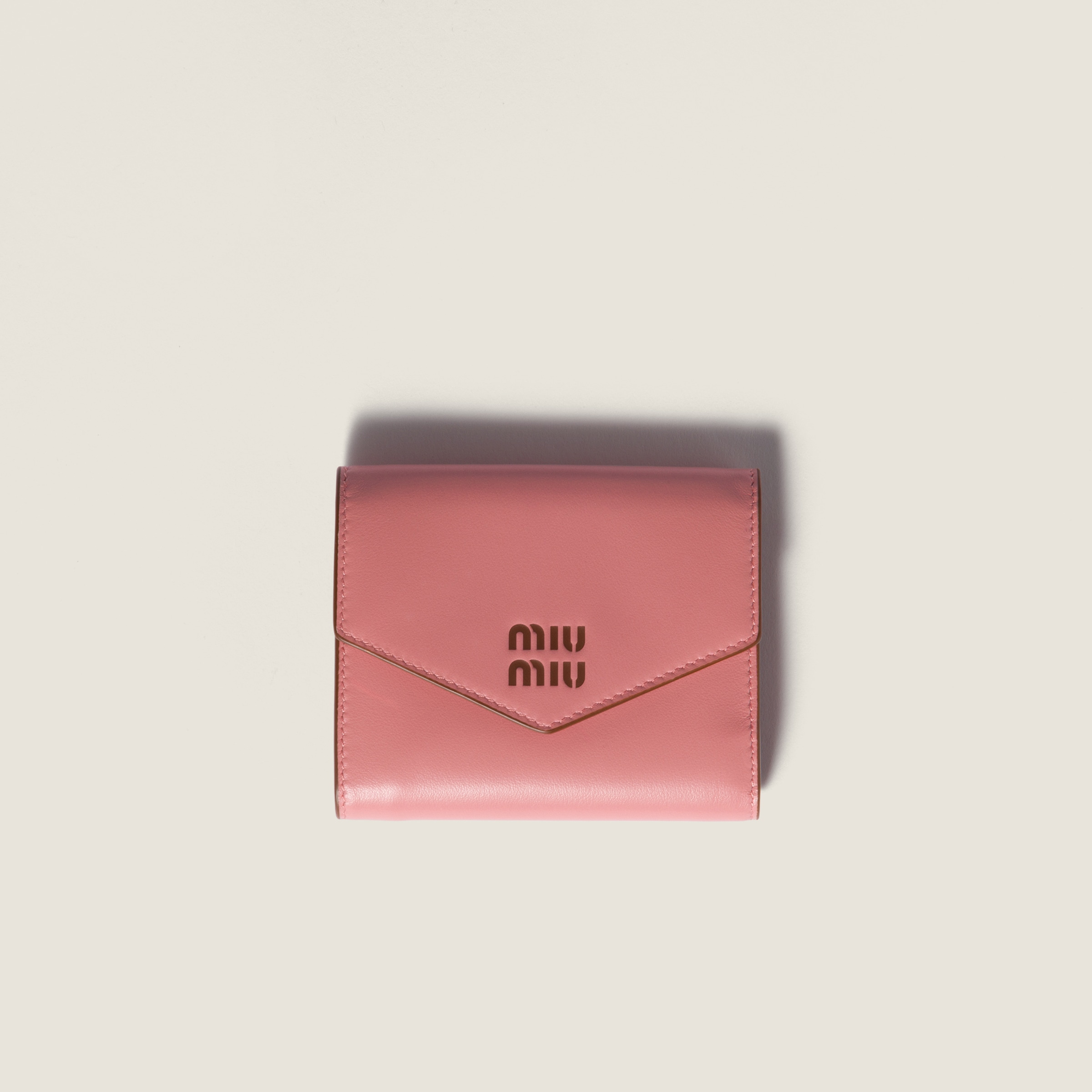 Powder Pink Small Matelassé Nappa Leather Wallet | Miu Miu