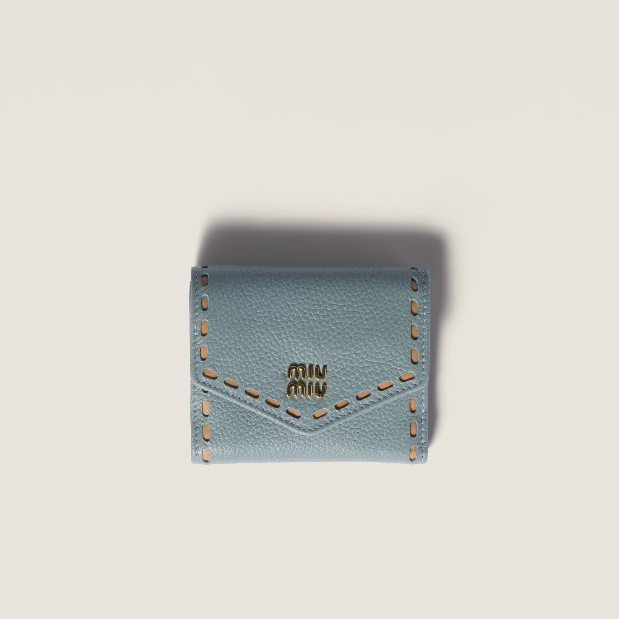 正規品 miumiu マテラッセレザー 財布 パールグレー パールグレー マテラッセレザー 折り財布 | Miu Miu - 日本