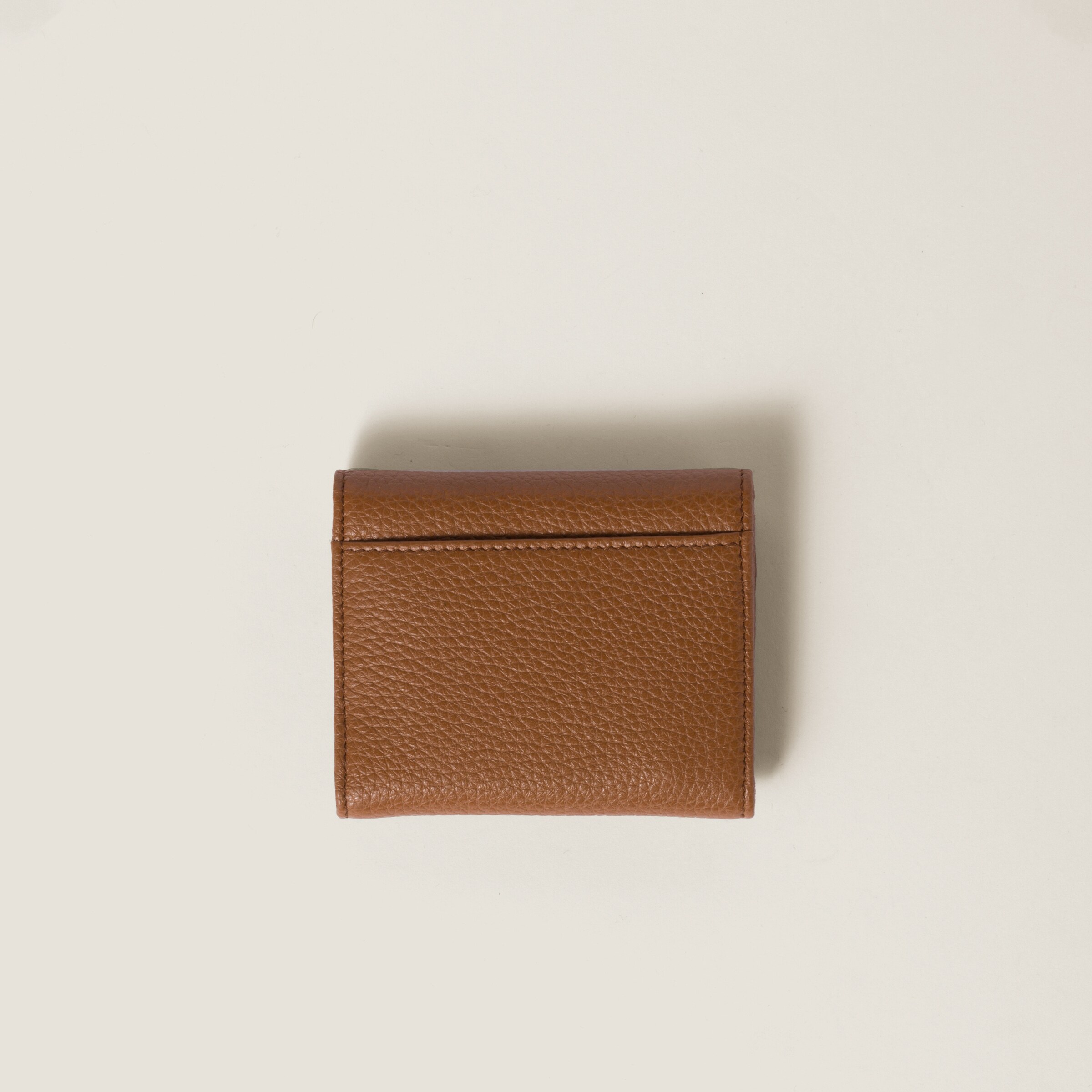 Cognac Small Leather Wallet | Miu Miu