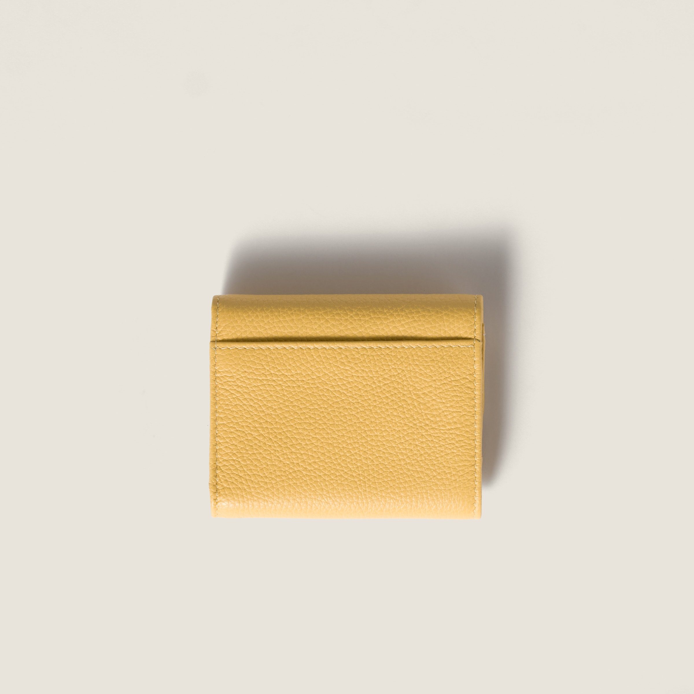 Yellow Small Leather Wallet | Miu Miu - United States