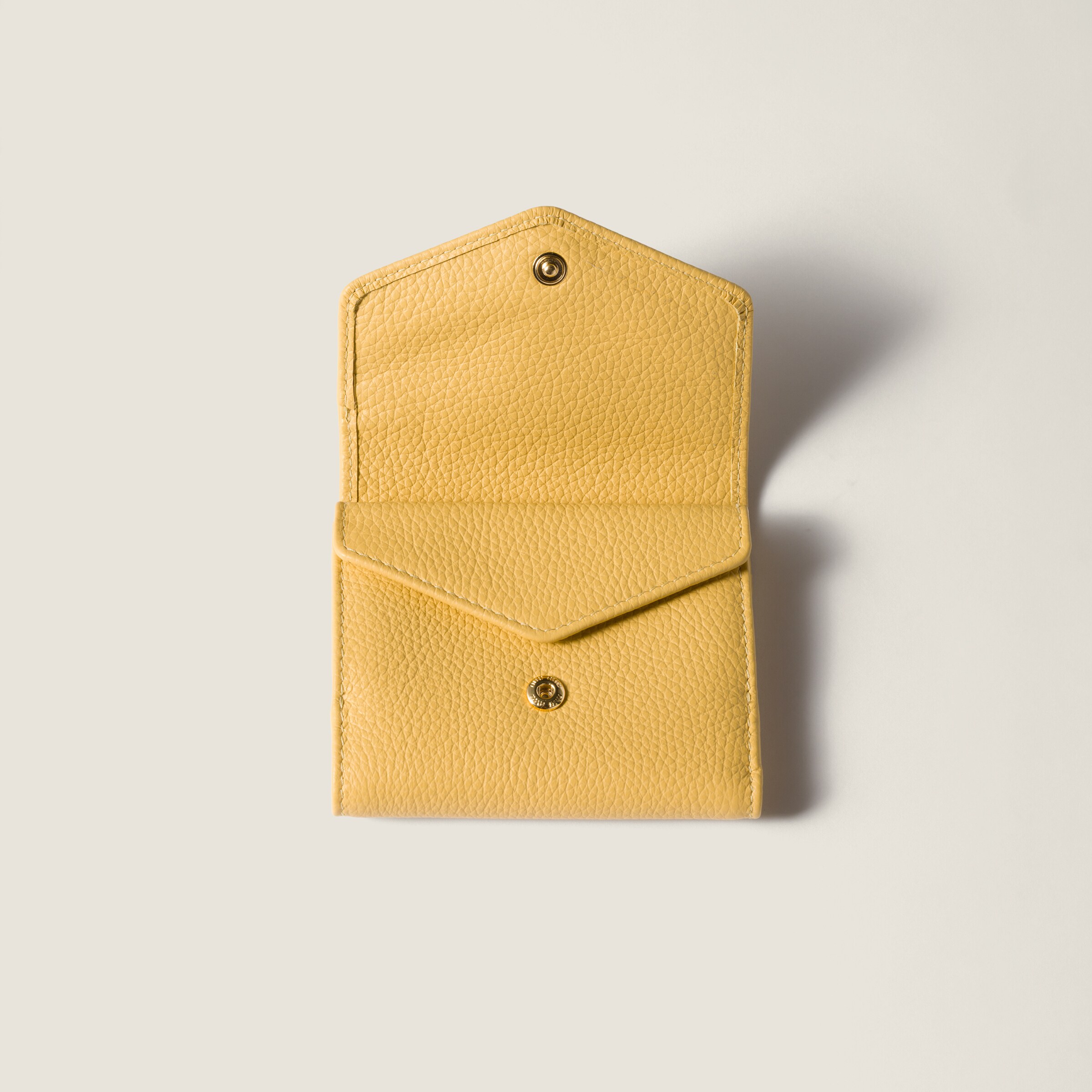 Yellow Small Leather Wallet | Miu Miu - United States