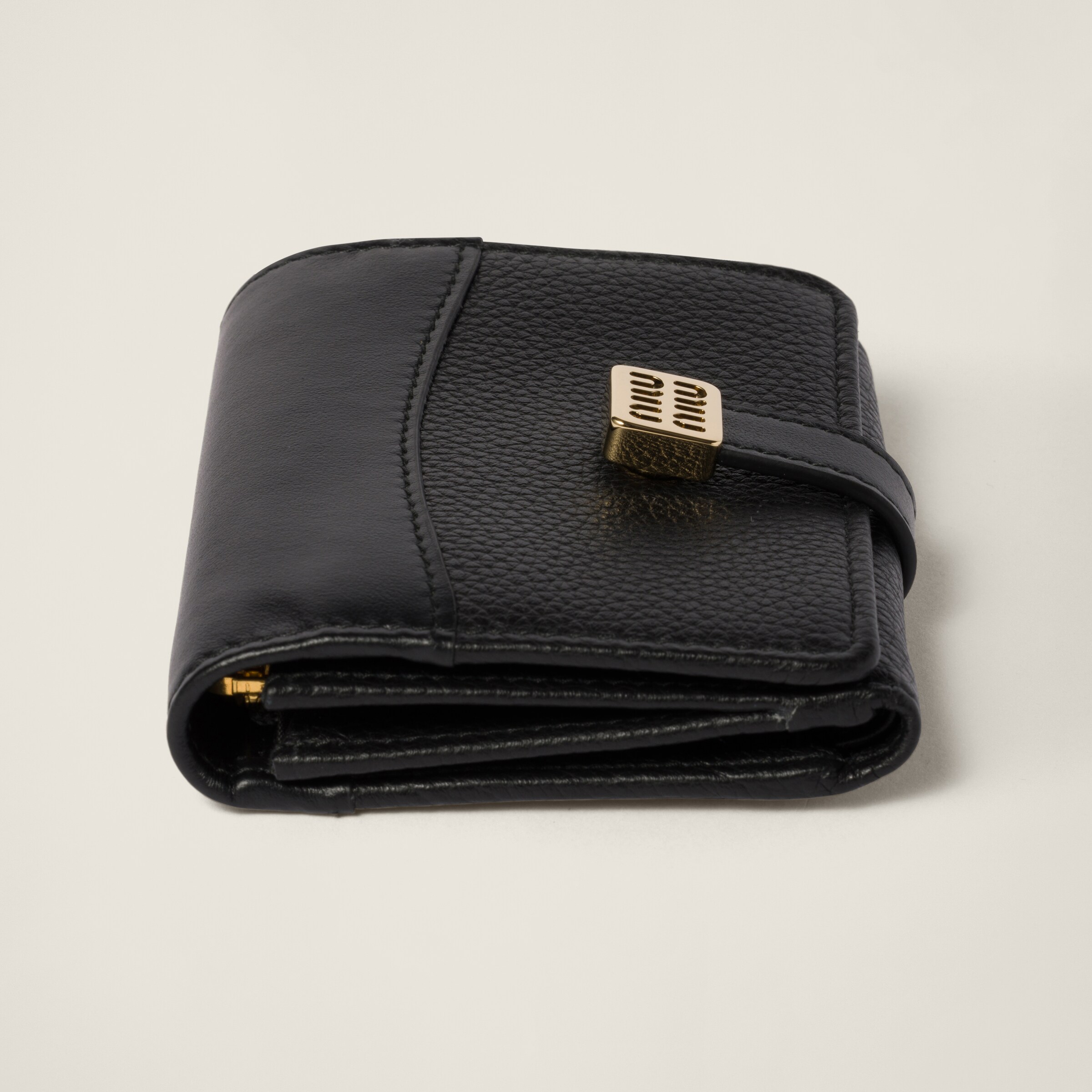 Black Small Leather Wallet | Miu Miu