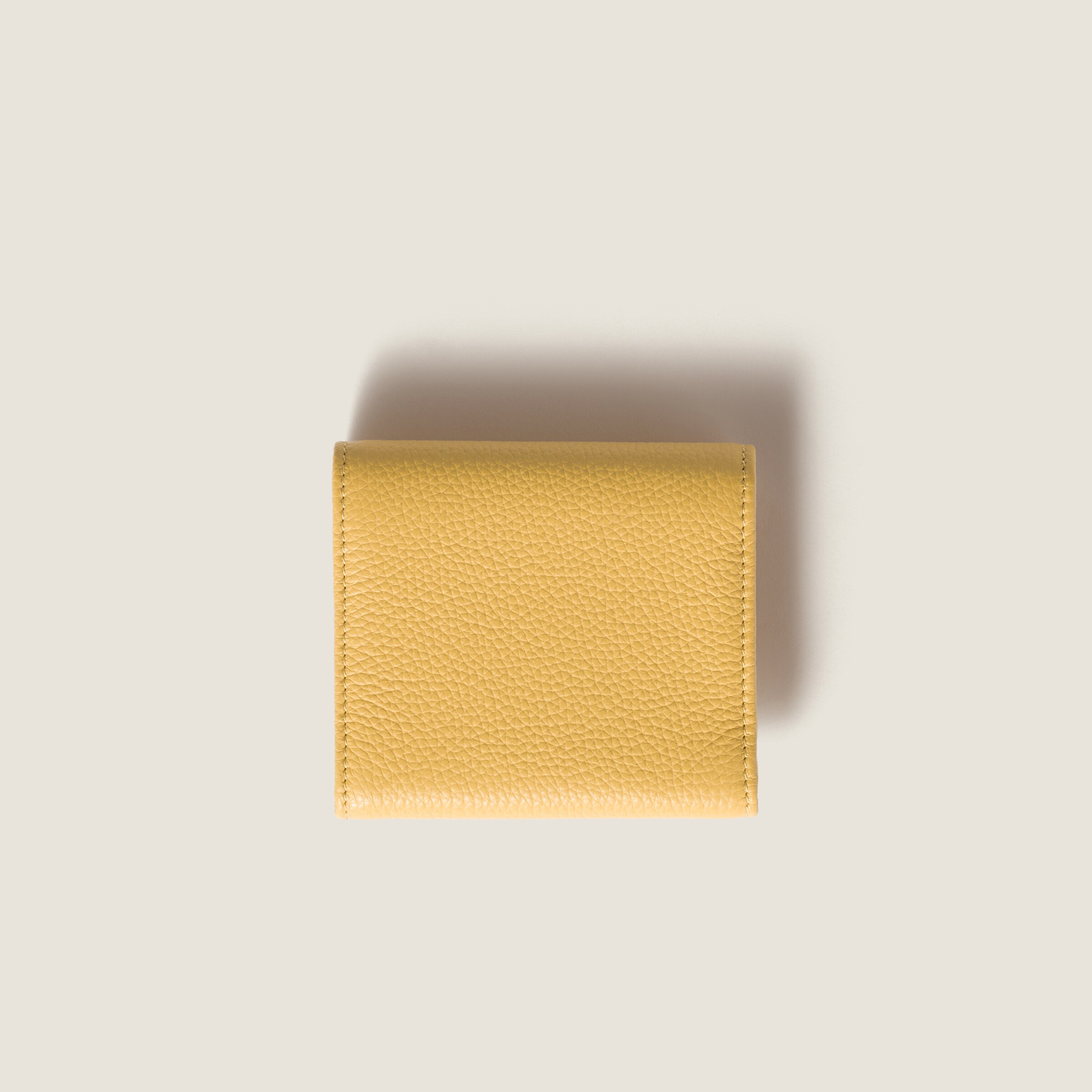 Yellow Small Leather Wallet | Miu Miu - United States