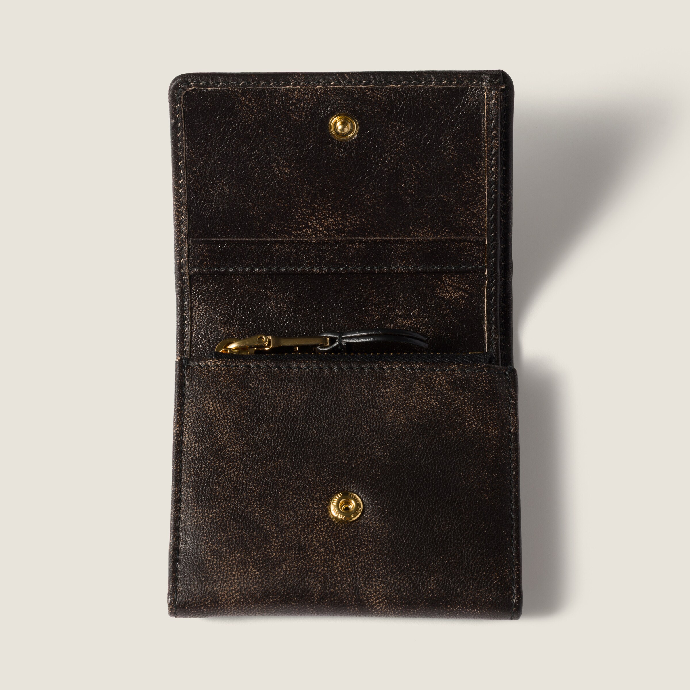 Coffee Small Nappa Leather Wallet | Miu Miu - Austria
