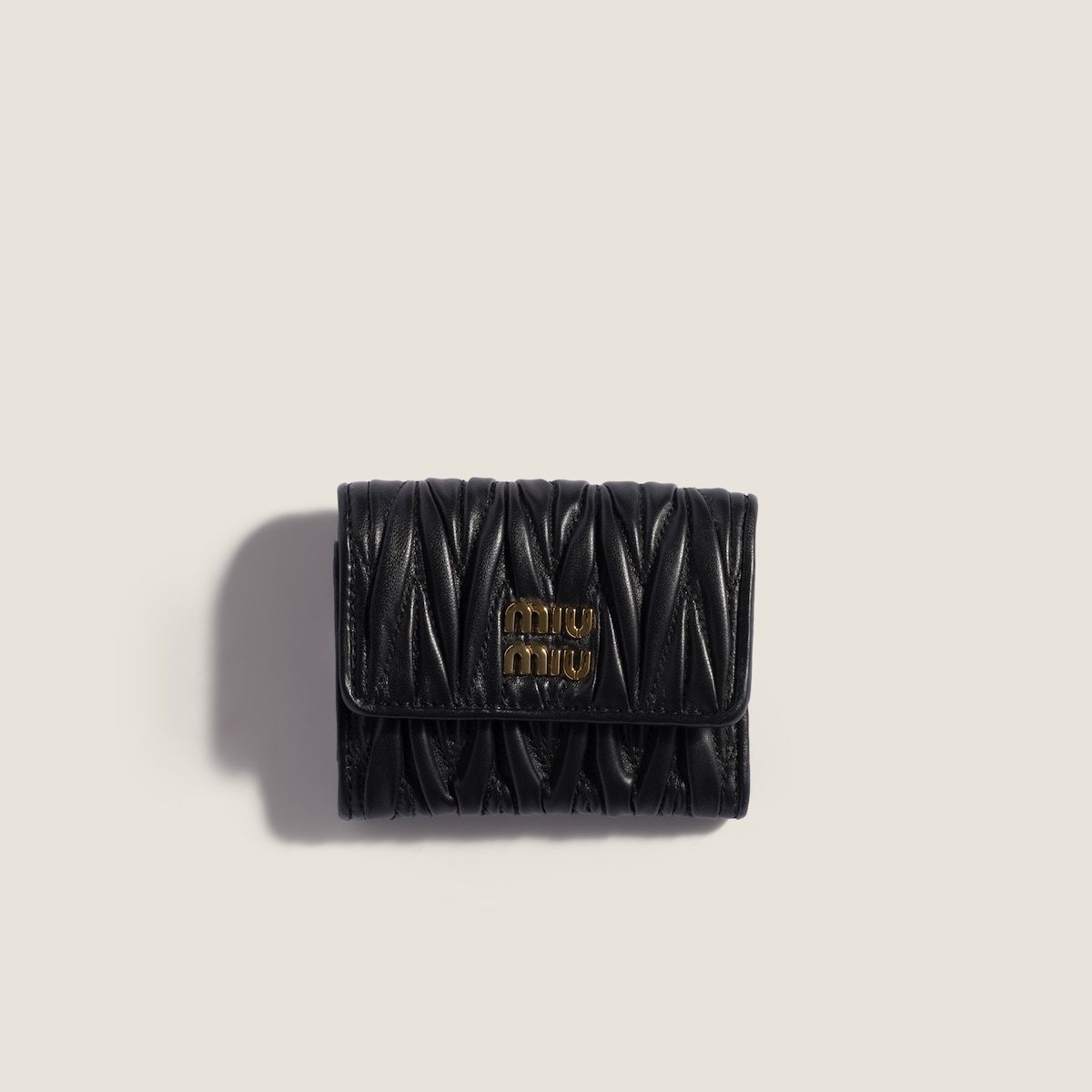 Matelassé nappa leather small wallet