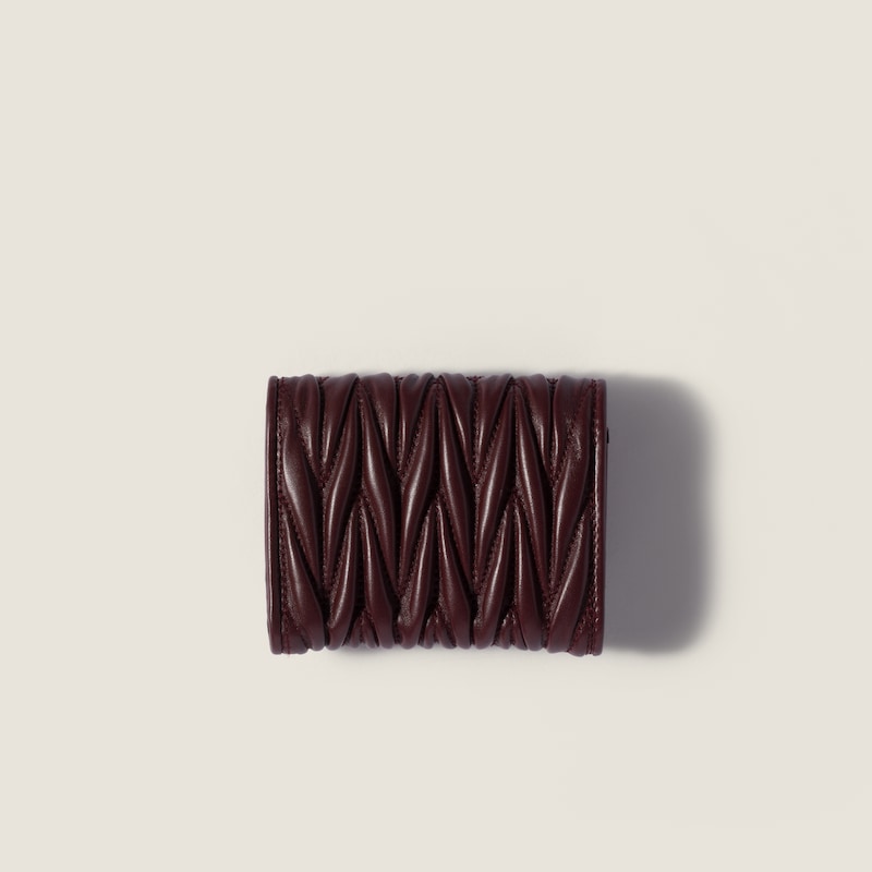 Matelassé nappa leather small wallet