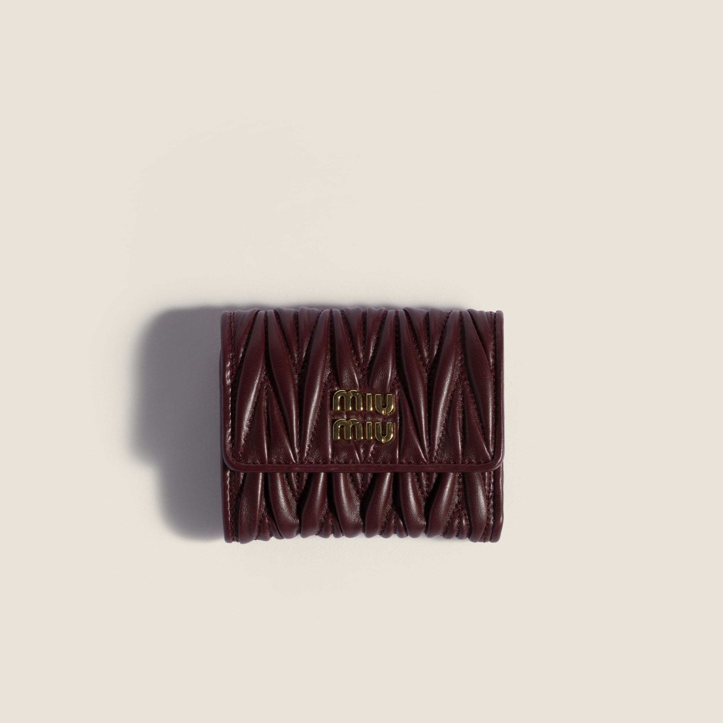 Matelassé nappa leather small wallet from Miu Miu - $750
