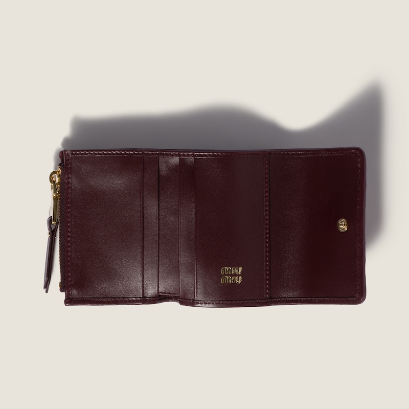 Matelassé nappa leather small wallet