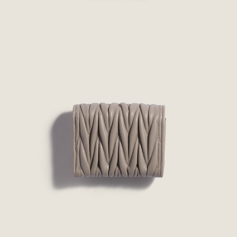 Matelassé nappa leather small wallet