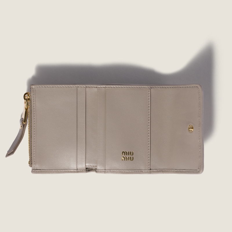 Matelassé nappa leather small wallet