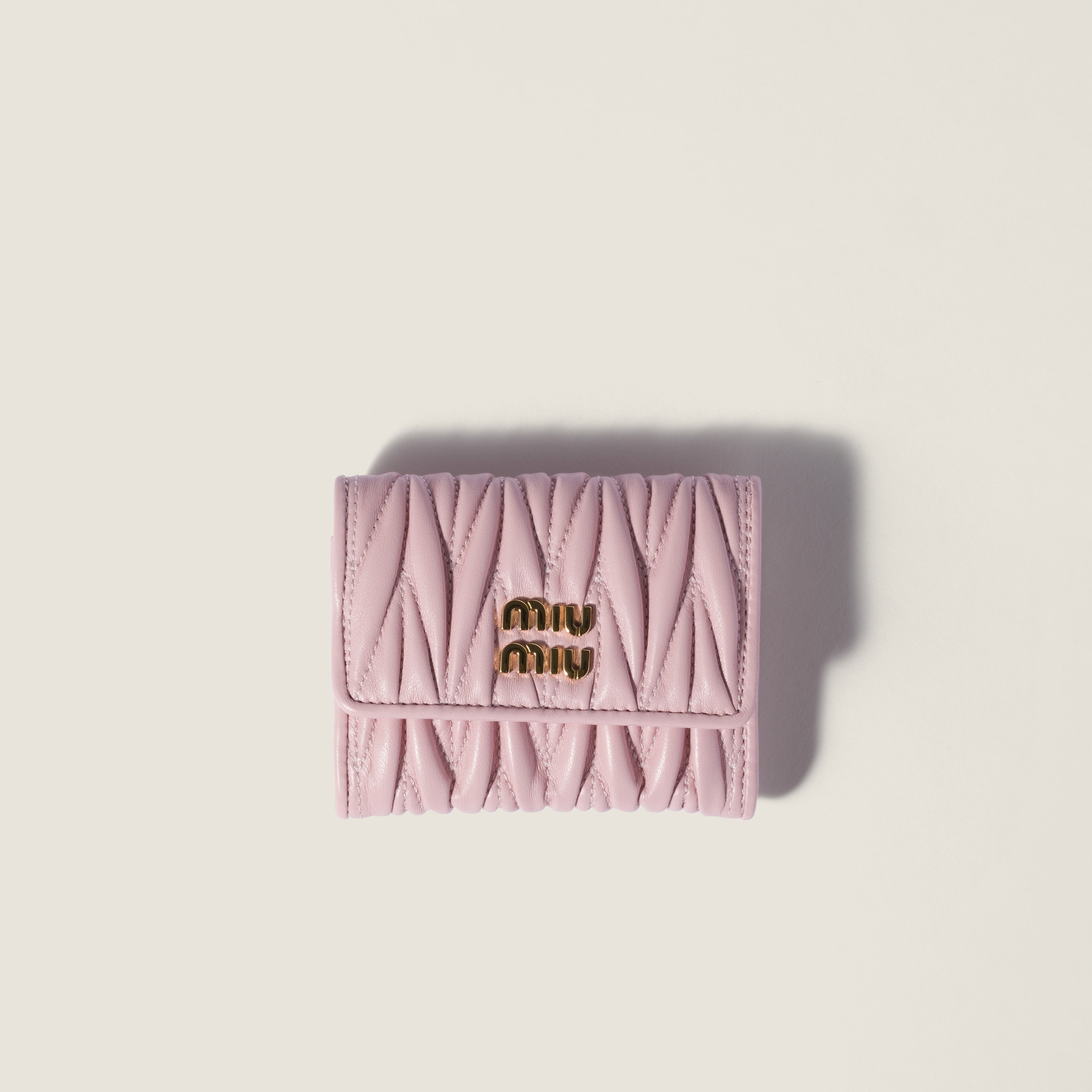 Matelassé nappa leather small wallet from Miu Miu - $750