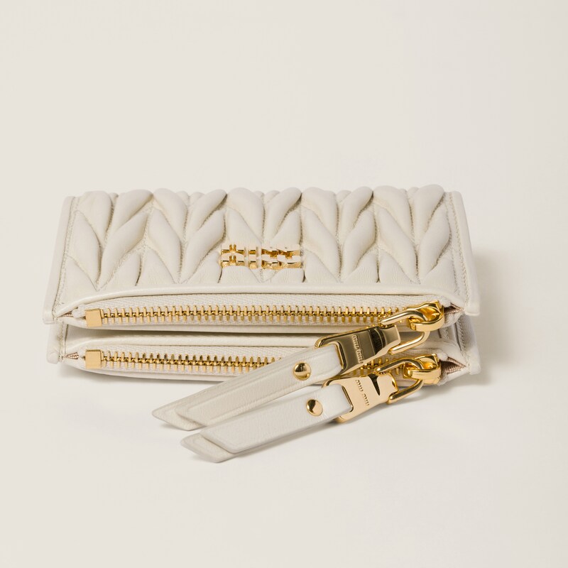 Small wallet in matelassé nappa leather