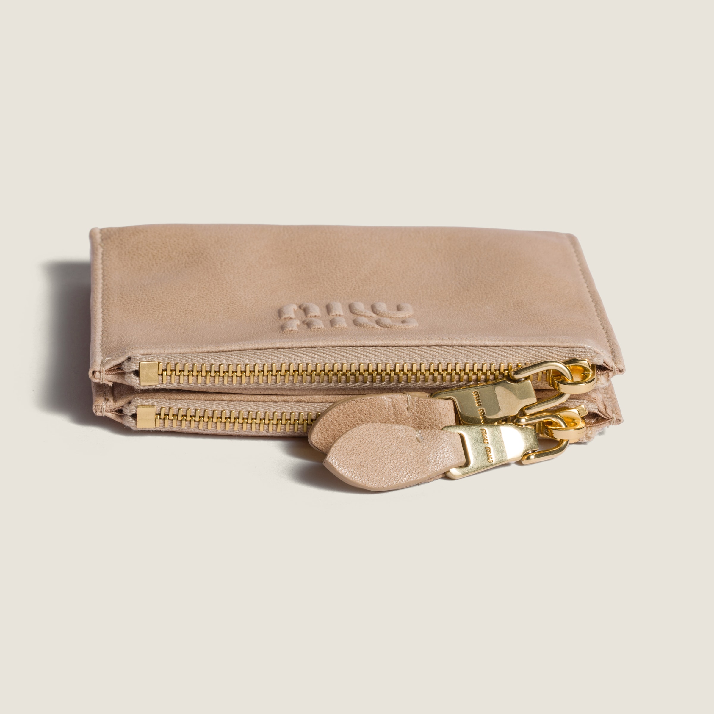 新品未使用【MIUMIU】 ナッパレザー 財布 コードベージュ コードベージュ ナッパレザー 財布 | Miu Miu - 日本