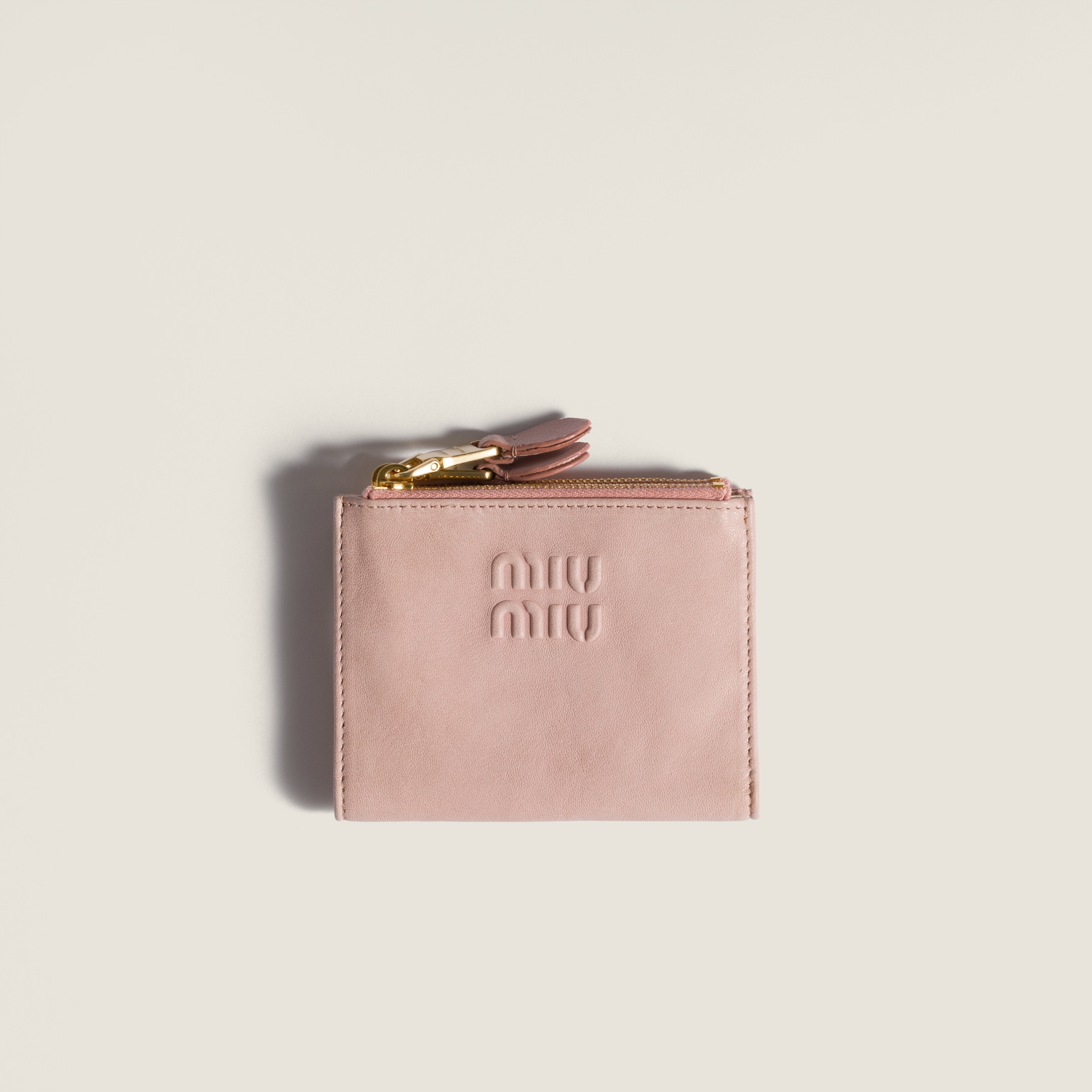 Peach Small Nappa Leather Wallet | Miu Miu